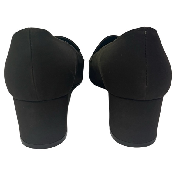 Vintage Chocolate Brown Bandolino Spainish Square Toe Slip Loafers Chunky Heel - Picture 3 of 7